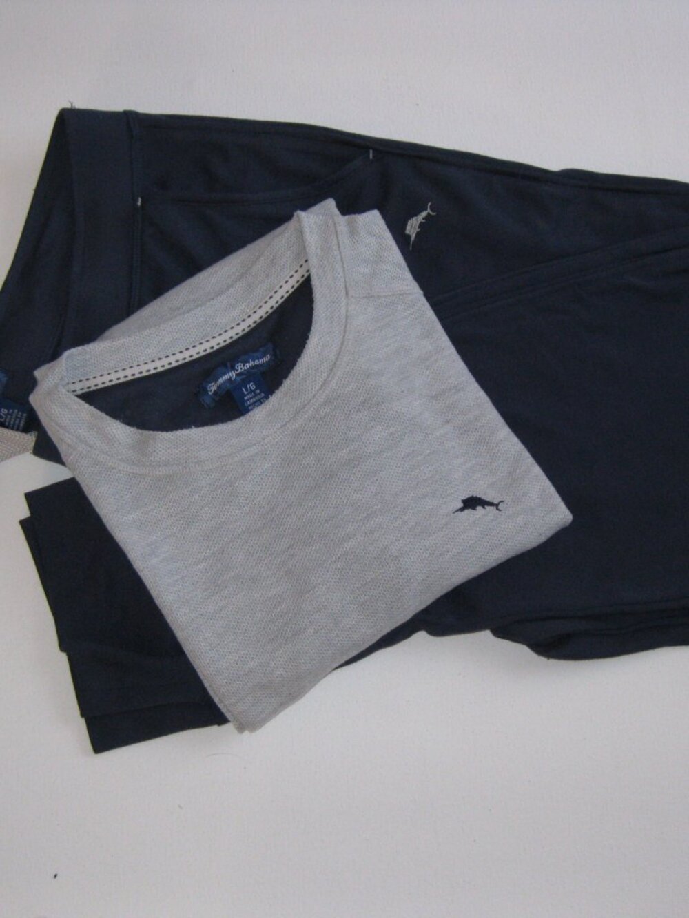 Tommy Bahama Island sleepwear Men’s 2-piece Logo Lounge Set Gray/Navy L/XL(1030)